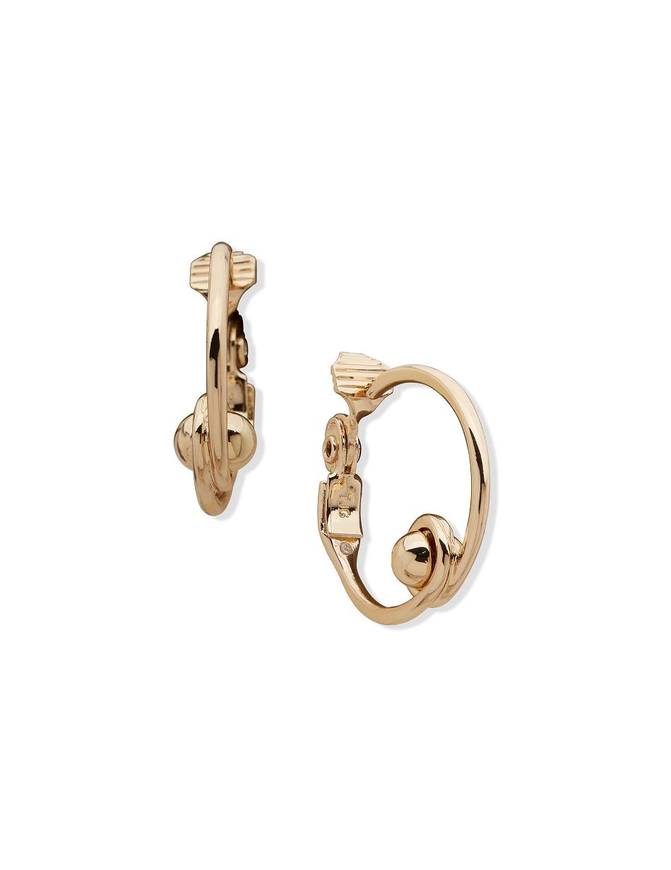 Earring Anne Klein Gold-Tone 36mm Hoop Clip   | NQZ-1332943